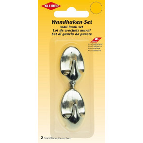 KLEIBER Wandhaken-Set, selbstklebend 2Stk./25mmx41mm/silber