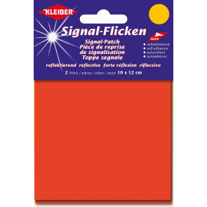 KLEIBER Signal-Flicken selbstkl. 2x10cmx12cm/neonrot