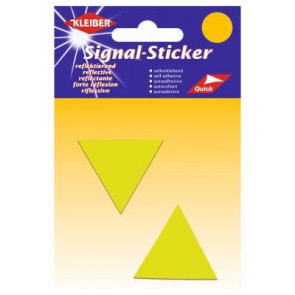 KLEIBER Signal-Sticker kl. Dreiecke  2x4,2cmx3,6 cm/neongelb
