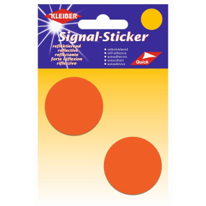 KLEIBER Signal-Sticker Punkte  2xØca.4cm/neonrot
