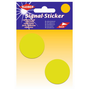 KLEIBER Signal-Sticker Punkte  2xØca.4cm/neongelb