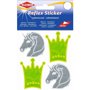 KLEIBER Reflex-Sticker Ø4,5-5,5cm,je2xKronegelb,Pferdsilb.