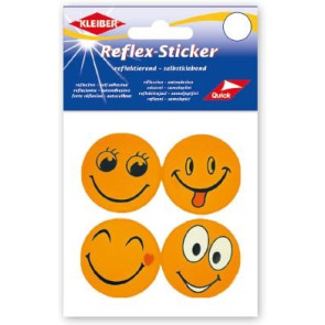 KLEIBER Reflex-Sticker Funny Face 4xØ4,8cm/orange
