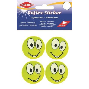 KLEIBER Reflex-Sticker Funny Face big eyes 4xØ4,8cm/gelb
