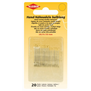 KLEIBER Handnähnadeln halblang, m. Goldöhr 20Stk.sortiert