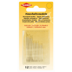 KLEIBER Haushaltsnadeln, m. Goldöhr 12Stk./sortiert