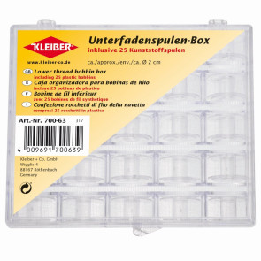 KLEIBER Unterfadenbox 12cmx10cm/inkl.25KunststoffspulenØ2cm