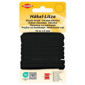 KLEIBER Häkel-Litze 6mmx10m/schwarz
