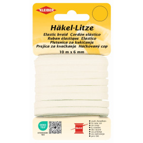 KLEIBER Häkel-Litze 6mmx10m/weiß