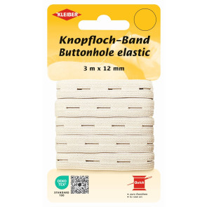 KLEIBER Knopflochband 12mmx3m/weiß
