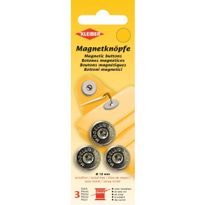 KLEIBER Magnetknöpfe 3Stk./Ø18mm/silber