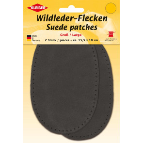 KLEIBER Wildlederflecken Groß 2x15,5cmx10cm/grau