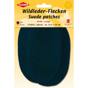 KLEIBER Wildlederflecken Groß 2x15,5cmx10cm/dunkelblau
