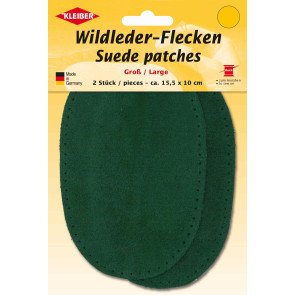 KLEIBER Wildlederflecken Groß 2x15,5cmx10cm/grün