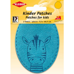 KLEIBER Kinder Bügel-Patch / Zebra 2x7,5x10,5cm/hellblau