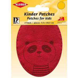 KLEIBER Kinder Bügel-Patch / Panda 2x7,5x10,5cm/rot