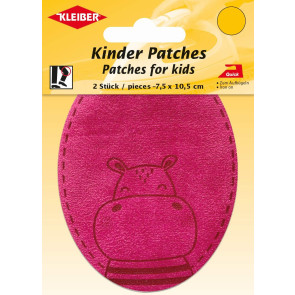 KLEIBER Kinder Bügel-Patch / Nilpferd 2x7,5x10,5cm/pink