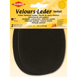 KLEIBER Velours-Bügelflecken oval 2x13cmx10cm/dunkelbraun
