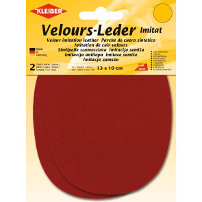 KLEIBER Velours-Bügelflecken oval 2x13cmx10cm/rot