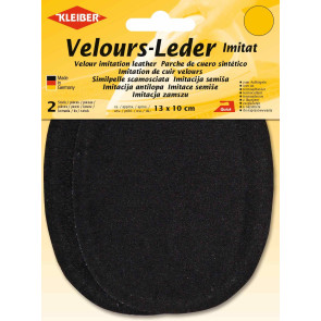 KLEIBER Velours-Bügelflecken oval 2x13cmx10cm/schwarz