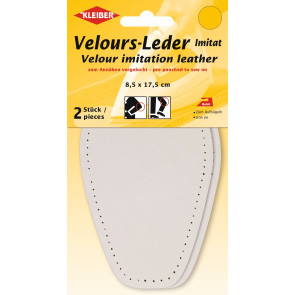 KLEIBER Velour-Leder Imitat Bügel-Patch 2x8,5x17,5cm/ecru