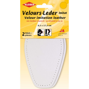 KLEIBER Velour-Leder Imitat Bügel-Patch 2x8,5x17,5cm/weiß