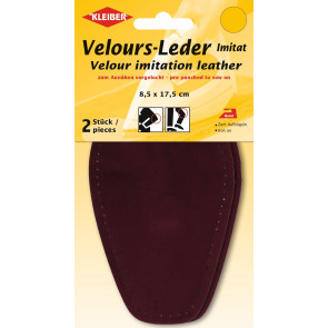 KLEIBER Velour-Leder Imitat Bügel-Patch /bordeaux