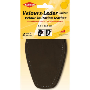 KLEIBER Velour-Leder Imitat Bügel-Patch 2x8,5x17,5cm/khaki
