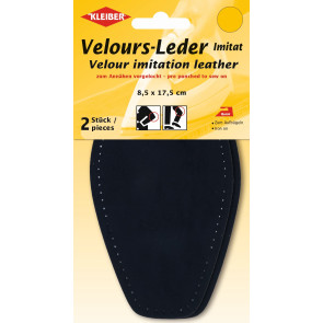 KLEIBER Velour-Leder Im.at Bügel-Patch 2x8,5x17,5cm/marine