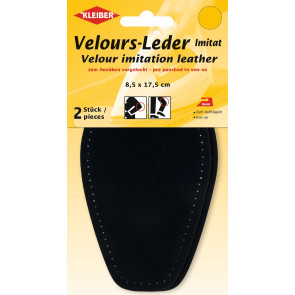 KLEIBER Velour-Leder Im.at Bügel-Patch 2x8,5x17,5cm/sw