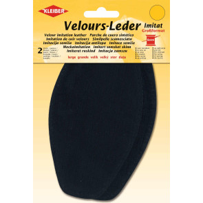 KLEIBER Velours-Leder-Im.at groß 2x18,5cmx9,5cm/dklblau