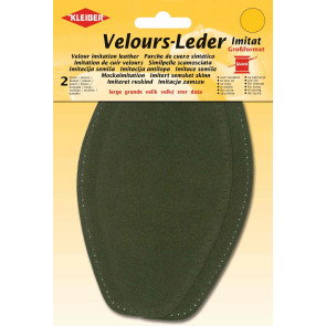 KLEIBER Velours-Leder-Imitat groß 2x18,5cmx9,5cm/oliv
