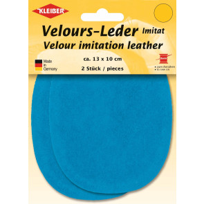 KLEIBER Velours-Leder-Imitat klein 2x13cmx10cm/mittelblau