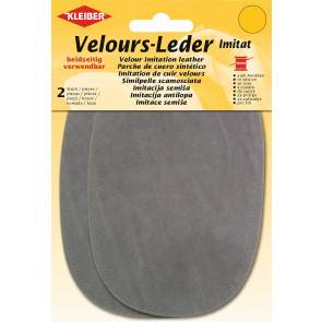 KLEIBER Velours-Leder Im.at beidseitig 2x10cmx15cm/mgrau