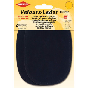 KLEIBER Velours-Leder Imitat beidseitig 2x10cmx15cm/marine