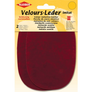 KLEIBER Velours-Leder Imitat beidseitig 2x10cmx15cm/rot