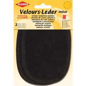 KLEIBER Velours-Leder Imitat beidseitig 2x10cmx15cm/khaki