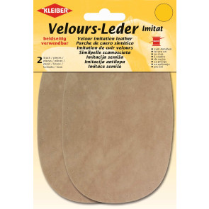 KLEIBER Velours-Leder Imitat beidseitig 2x10cmx15cm/ecru