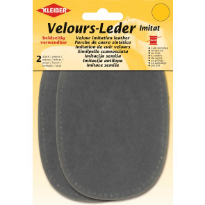KLEIBER Velours-Leder Im.at beidseitig 2x10cmx15cm/dklgrau
