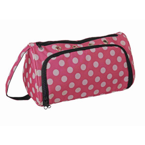 KLEIBER Garn- und Strickzubehörtasche klein  pink/weiß
