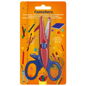 KLEIBER Fun-Schere - Zackenschnitt 135mm/rot-blau