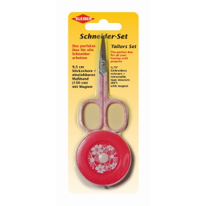 KLEIBER Schneider-Set 95mmSchere/150cmMaßband/pink