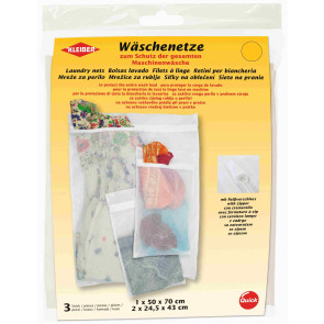 KLEIBER Wäschenetz 3er Set 1x50cmx70cm,2x24,5cmx43cm/weiß