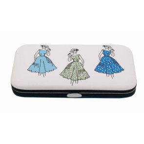 KLEIBER Nähetui - drei Damen 12cmx7cmx1,5cm/blau