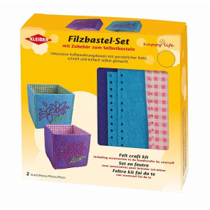 KLEIBER Filzbastelset-Box blau/lila,2Stk.
