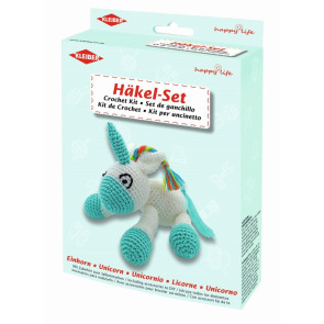 KLEIBER Häkeltier Einhorn 19x6cm/weiß