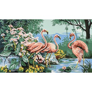MARGOT Stramin "Flamingos" 30x52cm