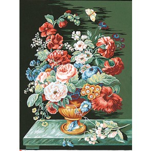 MARGOT Stramin "Vase m.Blumen" 36x47cm